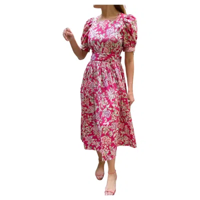 Pre-owned Laura Ashley Floral Dress, 1980s In Pink