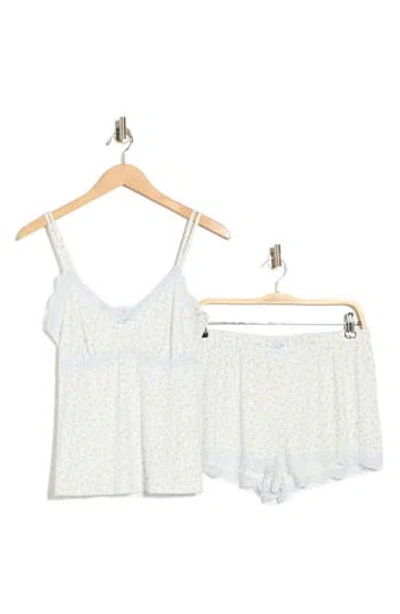 Laura Ashley Floral Lace Trim Pajamas In White