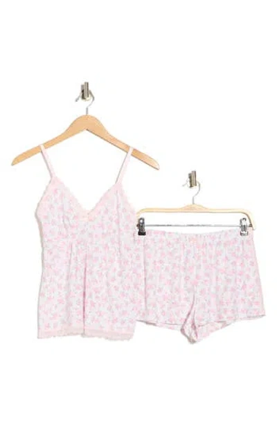 Laura Ashley Floral Lace Trim Pajamas In Pink