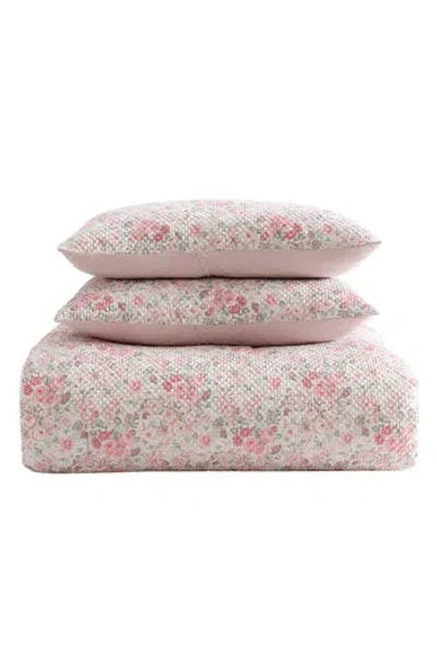 Laura Ashley Floral Quartet Bonus Comforter & Sheet Set In Pink