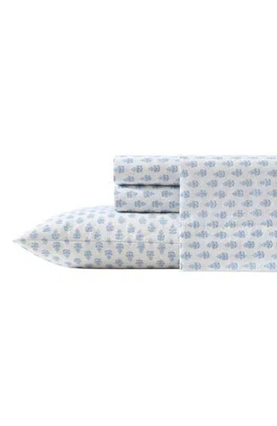 Laura Ashley Francesca 4-piece Cotton Sheet Set In Blue