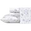 Laura Ashley Garden 300 Thread Count Cotton Sateen Sheet Set In Blue