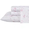 Laura Ashley Garden 300 Thread Count Cotton Sateen Sheet Set In Pink