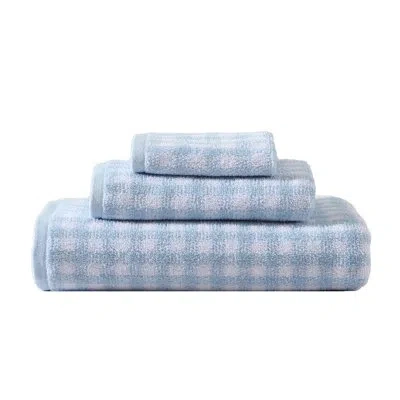 Laura Ashley Ginny 3 Piece 100% Cotton Towel Set In Blue,white