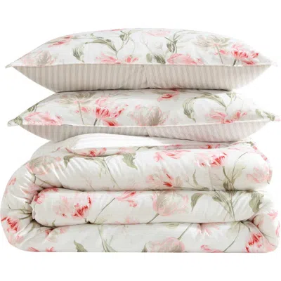 Laura Ashley Gosford Cotton Comforter Set In Pink