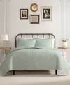 Laura Ashley Gracie's Gingham Cotton 2-pc. Quilt Set, Twin In Green