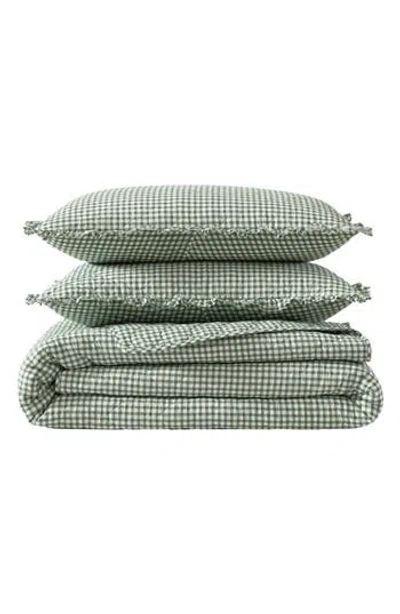 Laura Ashley Gracies Gingham Cotton Quilt & Sham Set In Green