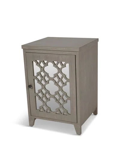 Laura Ashley Grey Greystead Wooden Mirrored One Door Chest, Size 45x65x42cm In Multi