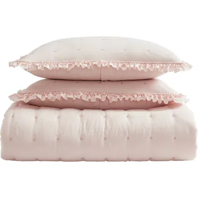 Laura Ashley Hailee Quilt & Sham Set In Light Pink