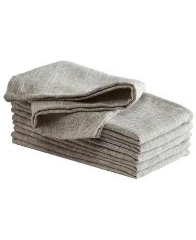Laura Ashley Harper 6 Piece Napkin Set, 18" L X 6" W, Service For 6 In Taupe