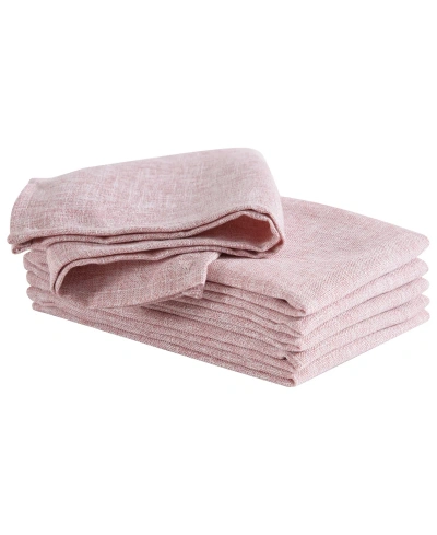 Laura Ashley Harper 6 Piece Napkin Set, 18" L X 6" W, Service For 6 In Blush