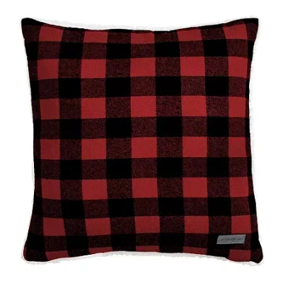 Laura Ashley Harper Green 18" X 18" Decorative Pillow In Red