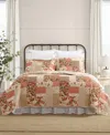 Laura Ashley Harrietta Patchwork Reversible 2-pc. Quilt Set, Twin In Rosewood,gold