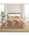 Laura Ashley 136 Thread Count Harrietta Patchwork Reversible Quilt Set In Brown