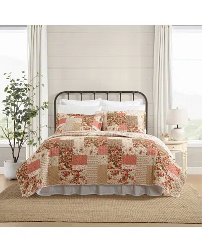 LAURA ASHLEY LAURA ASHLEY HARRIETTA PATCHWORK REVERSIBLE COTTON QUILT SET