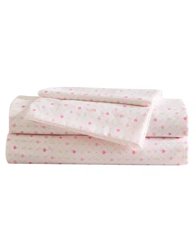 Laura Ashley Heart Geo Ditsy Microfiber 4-pc. Sheet Set, Queen In Pink