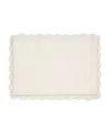 Laura Ashley Heathered Crochet Border Cotton Bath Rug, 17" X 24" In Neutral
