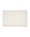 Laura Ashley Heathered Crochet Border Cotton Bath Rug, 20" X 32" In Neutral