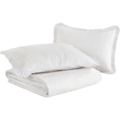 Laura Ashley Heirloom Crochet Quilt Set In White