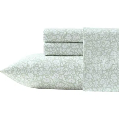 Laura Ashley Heirloom Ditsy 200 Thread Count Cotton Percale Sheet Set In Green