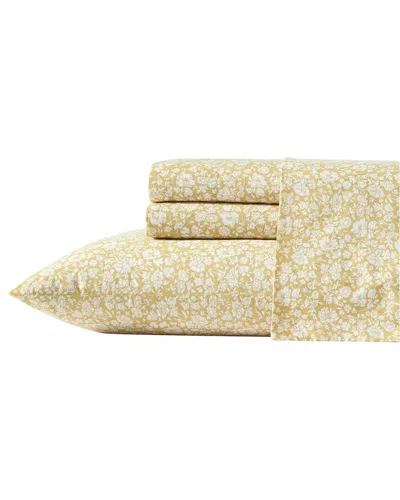 LAURA ASHLEY LAURA ASHLEY 200 THREAD COUNT HEIRLOOM DITZY COTTON PERCALE SHEET SET