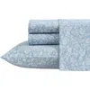 Laura Ashley 200 Thread Count Heirloom Ditzy Cotton Percale Sheet Set In Blue