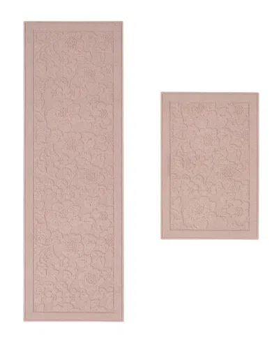 Laura Ashley Hi-low Tufted Skid-resistant 2-piece Rug Set In Neutral