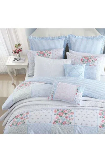 Laura Ashley Hope Patchwork 7-piece Cotton Comforter Set In Pink/green/blue