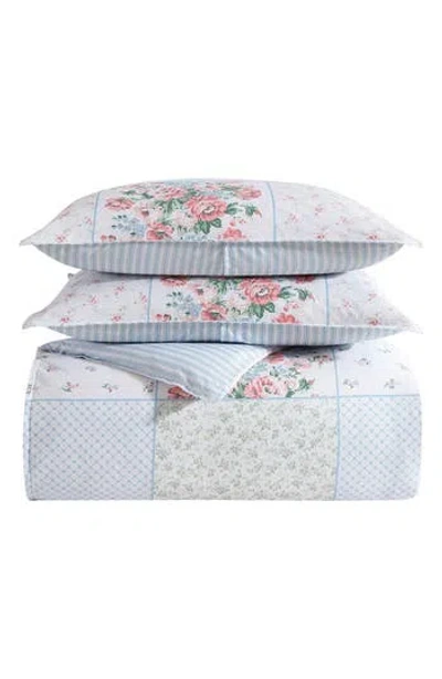 Laura Ashley Hope Patchwork Duvet Cover & Sham 3-piece Set In Blue