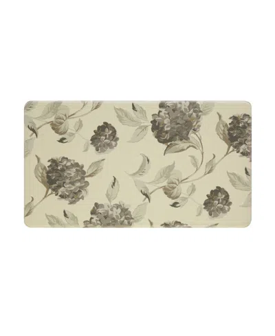 Laura Ashley Hydrangea Wellness Mats, 32" X 17.5" In Gray
