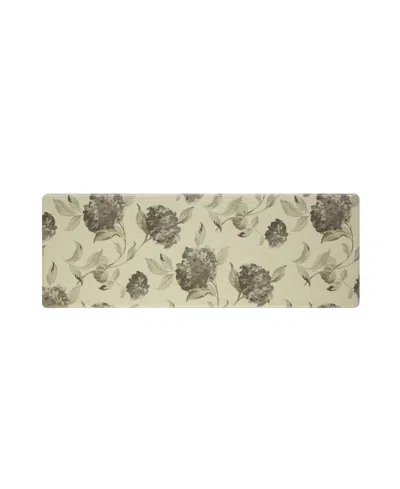 Laura Ashley Hydrangea Wellness Mats, 48" X 17.5" In Gray