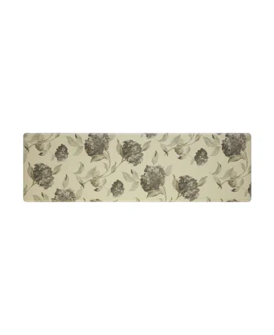 Laura Ashley Hydrangea Wellness Mats, 60" X 17.5" In Gray
