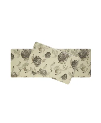 Laura Ashley Hydrangea Wellness Mats, Set Of 2 In Gray