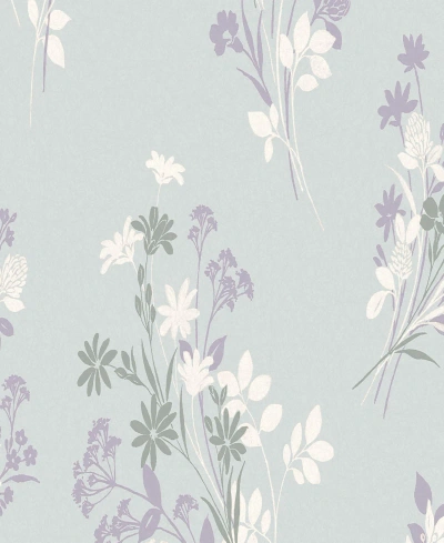 Laura Ashley Igerna Removable Wallpaper In Pale Duck Egg Blue