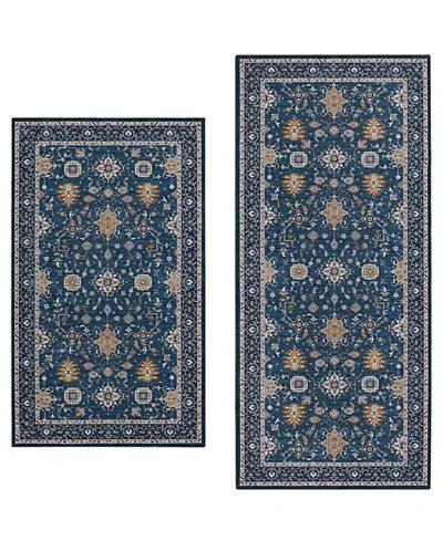Laura Ashley Imagine Printed Chenille 2-pc. Runner Rug Set In Blue