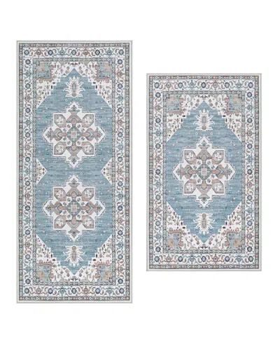 Laura Ashley Imagine Printed Chenille 2-pc. Runner Rug Set In Blue
