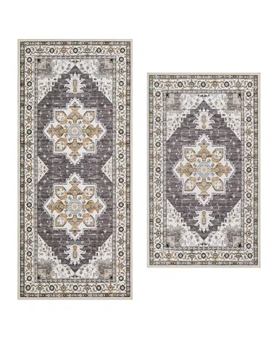 Laura Ashley Imagine Printed Chenille 2-pc. Runner Rug Set In Brown