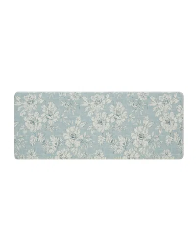 Laura Ashley Iris Wellness Mats, 17.5" X 60" In Light Blue