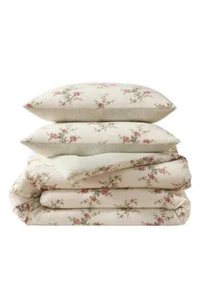 Laura Ashley Jessika Flannel Comforter & Sham Set In Multi