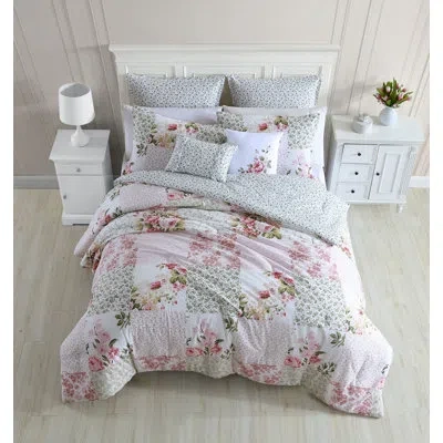 Laura Ashley Keighley Reversible Cotton Comforter Set In Red;pink