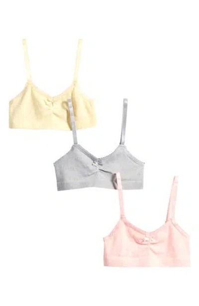 Laura Ashley Kids' Assorted 3-pack Daisy Jacquard Bralettes In Multi