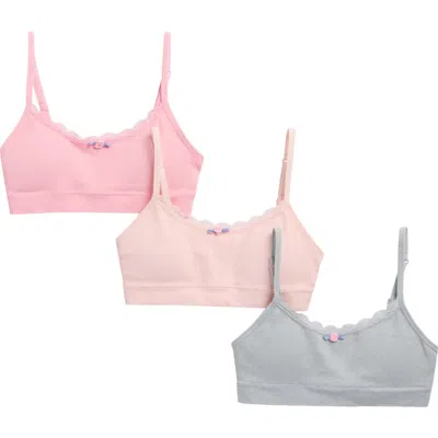 Laura Ashley Kids' Assorted 3-pack Lace & Bow Bralettes In Multi