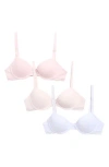 Laura Ashley Kids' Assorted 3-pack Molded Bras In Multi