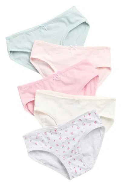 Laura Ashley Kids' Assorted 5-pack Stretch Cotton Bikini Briefs In Multi