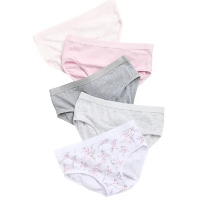 Laura Ashley Kids' Assorted 5-pack Stretch Cotton Bikini Briefs In Multi