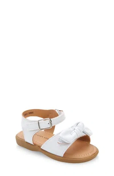 Laura Ashley Kids' Bow Top Ankle Strap Sandal In White