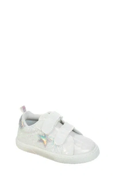 Laura Ashley Kids' Glitter Star Low Top Sneaker In White Glitter