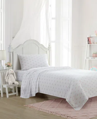 Laura Ashley Kids Microfiber 4 Piece Sheet Set, Queen In Mae