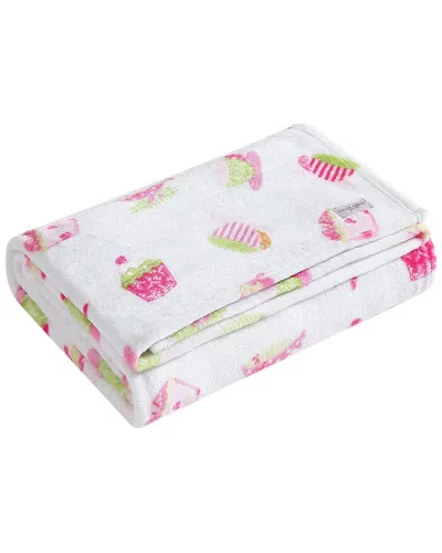 Laura Ashley Kids Plush Ultra Soft Plush Fleece-reversible Throw Blanket In Pink