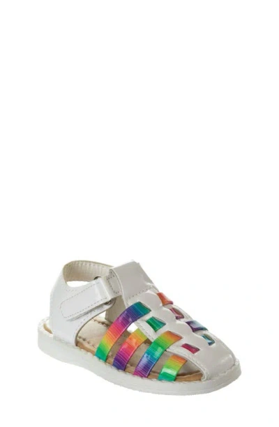 Laura Ashley Kids' Rainbow Sandal In White Multi